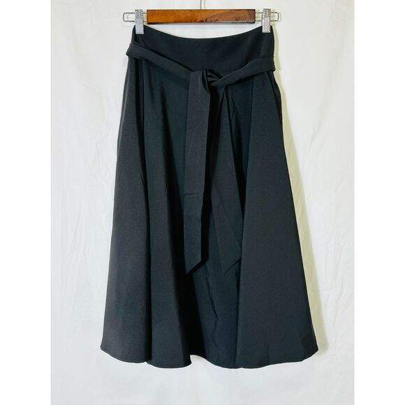 Belle Poque Women's High Waisted A-Line Swing Skirt Tie Waist Pockets Size L - Picture 2 of 4